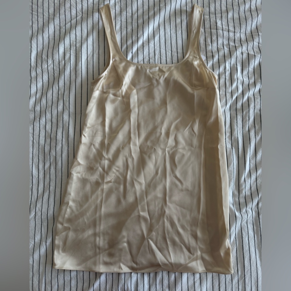 Rumored Cream Satin Mini Dress